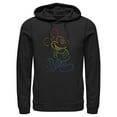 thumbnail image 1 of Men's Mickey & Friends Rainbow Mickey Mouse Outline Pull Over Hoodie Black Small, 1 of 4