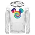 thumbnail image 1 of Men's Mickey & Friends Rainbow Tie-Dye Mickey Mouse Logo  Pull Over Hoodie White X Large, 1 of 4