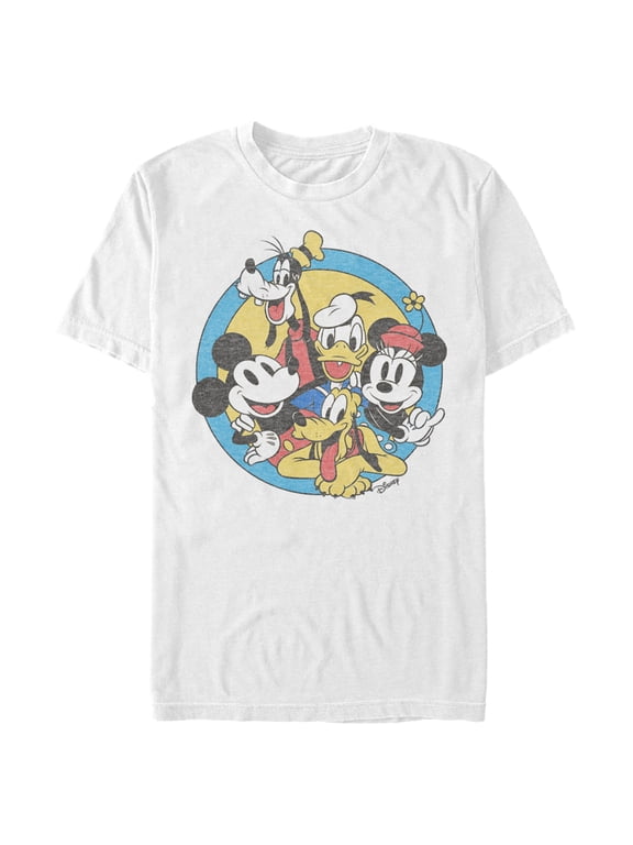 Men's Mickey & Friends Retro Buddies Graphic Tee White 3X Large
