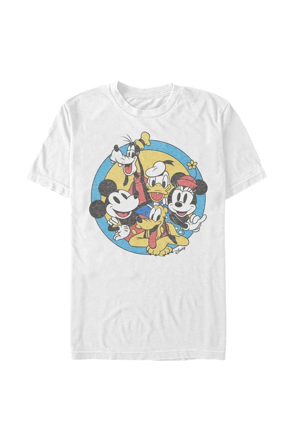 Men's Mickey & Friends Retro Buddies Graphic Tee White X Large