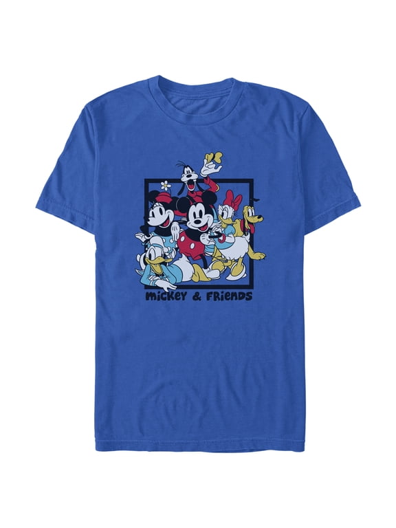 Men's Mickey & Friends Retro Characters Graphic Tee Royal Blue X Large