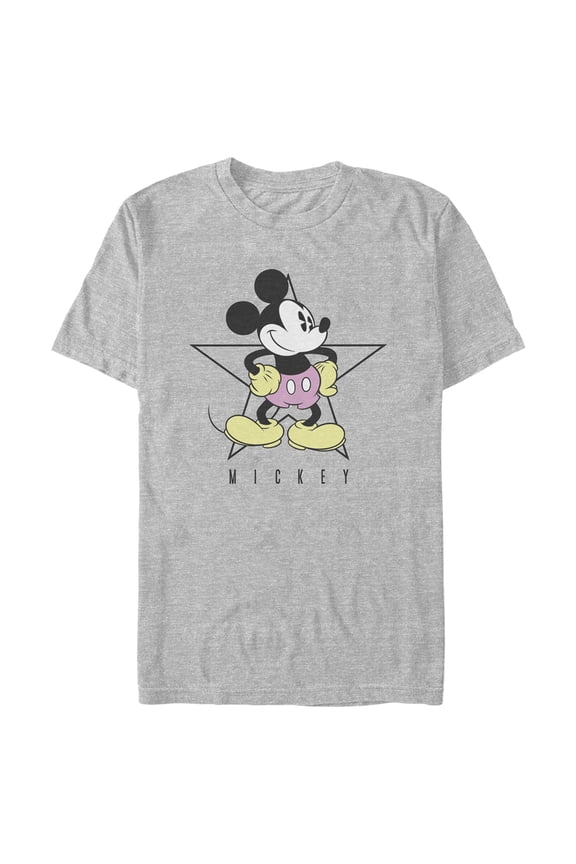 Men's Mickey & Friends Retro Classic Star Pose Graphic Tee Athletic Heather Large