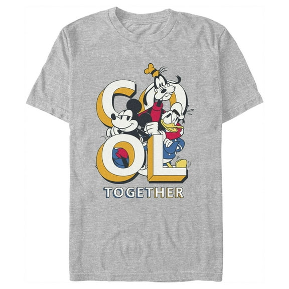 Men's Mickey & Friends Retro Cool Together Graphic Tee Athletic Heather X Large