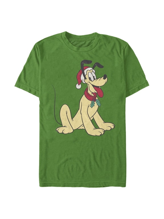 Men's Mickey & Friends Retro Festive Pluto Graphic Tee Kelly Green Large