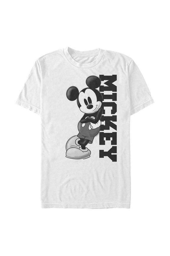 Men's Mickey & Friends Retro Leaning Graphic Tee White Large