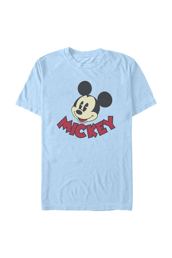 Men's Mickey & Friends Retro Mice Name Graphic Tee Light Blue Large