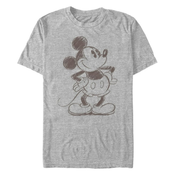 Men's Mickey & Friends Retro Mickey Mouse Sketch  Graphic Tee Athletic Heather Large
