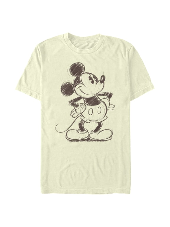 Men's Mickey & Friends Retro Mickey Mouse Sketch Graphic Tee Beige X Large