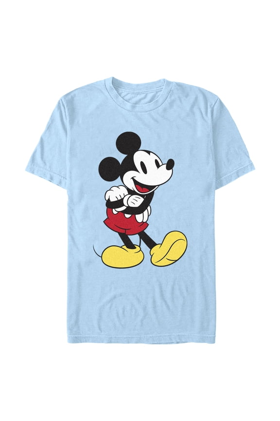Men's Mickey & Friends Retro Mickey Stand Graphic Tee Light Blue Large