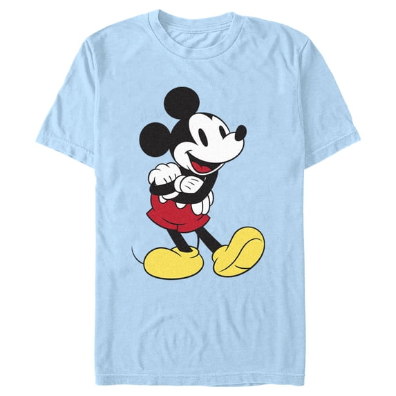 Men's Mickey & Friends Retro Mickey Stand Graphic Tee Light Blue Small