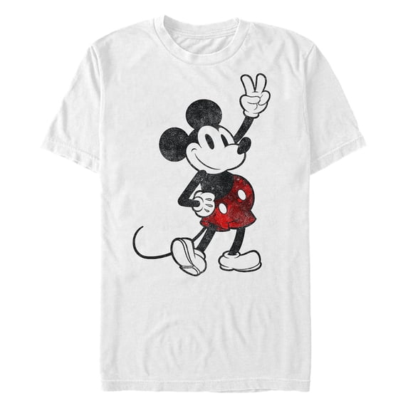 Men's Mickey & Friends Retro Peace Graphic Tee White 3X Large