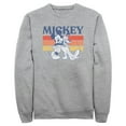 thumbnail image 1 of Men's Mickey & Friends Retro Pluto and Mickey Mouse Sweatshirt Athletic Heather 2X Large, 1 of 4