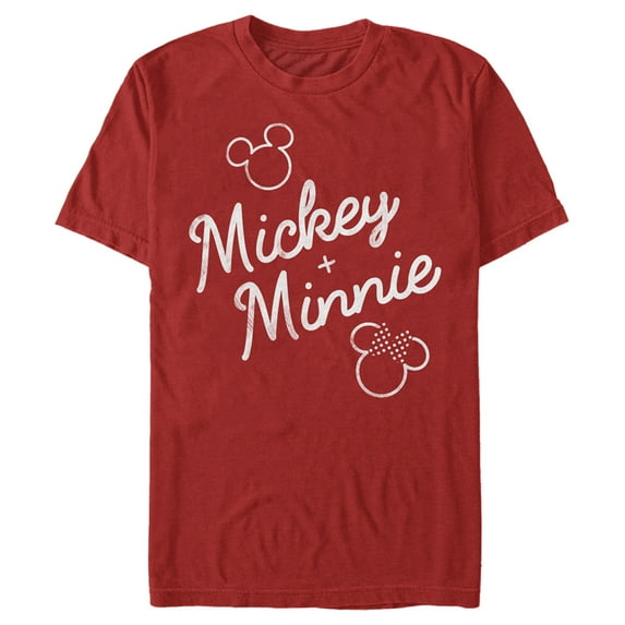 Men's Mickey & Friends Retro Signatures Graphic Tee Red Small