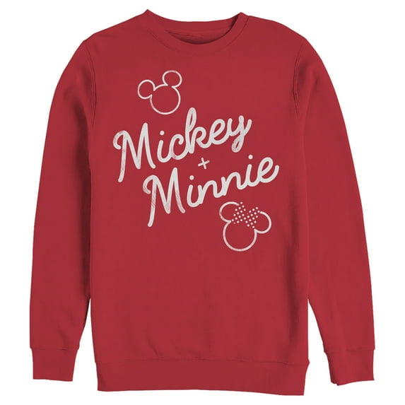 Men's Mickey & Friends Retro Signatures Sweatshirt Red Medium