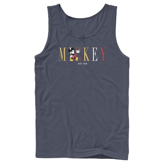 Men's Mickey & Friends Since 1928  Tank Top Navy Blue X Large