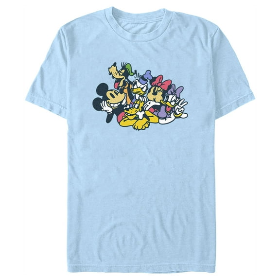 Men's Mickey & Friends Sketch Group Portrait Graphic Tee Light Blue X Large