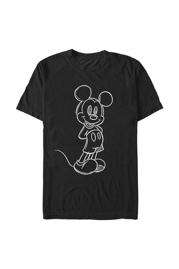 Men's Mickey & Friends Sketch Portrait Graphic Tee Black Medium
