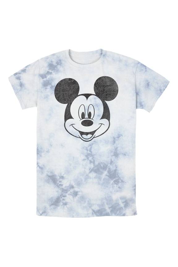 Men's Mickey & Friends Smiling Mickey Mouse Distressed Graphic Tee White/Blue X Large