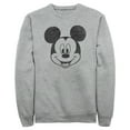 thumbnail image 1 of Men's Mickey & Friends Smiling Mickey Mouse Distressed Sweatshirt Athletic Heather 2X Large, 1 of 4
