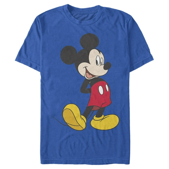 Men's Mickey & Friends Smiling Mickey Mouse Portrait  Graphic Tee Royal Blue Large