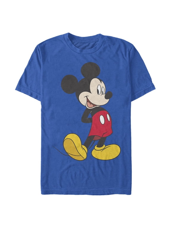 Men's Mickey & Friends Smiling Mickey Mouse Portrait Graphic Tee Royal Blue Large
