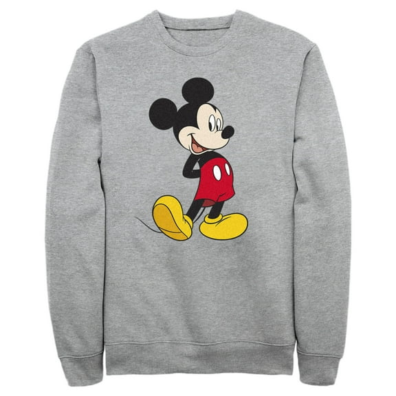 Men's Mickey & Friends Smiling Mickey Mouse Portrait  Sweatshirt Athletic Heather X Large