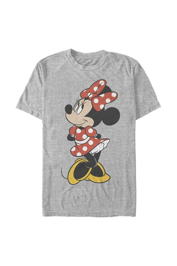 Men's Mickey & Friends Smiling Minnie Mouse Portrait Graphic Tee Athletic Heather Large