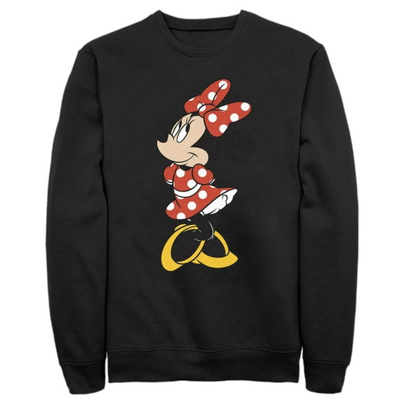 Men's Mickey & Friends Smiling Minnie Mouse Portrait  Sweatshirt Black Medium