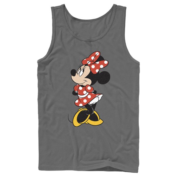 Men's Mickey & Friends Smiling Minnie Mouse Portrait Tank Top Charcoal Large