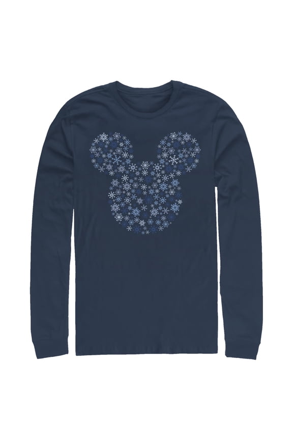 Men's Mickey & Friends Snowflake Silhouette Long Sleeve Shirt