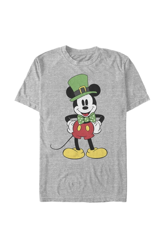 Men's Mickey & Friends St. Patrick's Day Retro Portrait Graphic Tee Athletic Heather Medium
