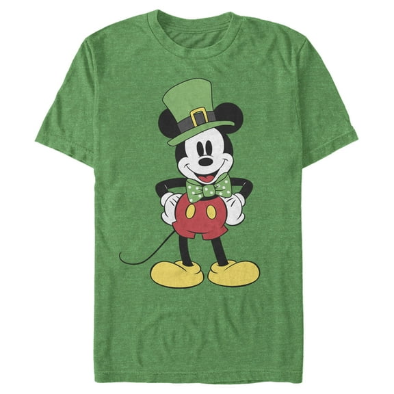Men's Mickey & Friends St. Patrick's Day Retro Portrait Graphic Tee Kelly Heather Small