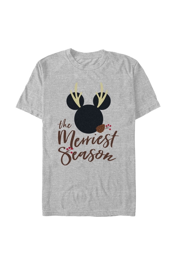 Men's Mickey & Friends The Merriest Season Logo Graphic Tee Athletic Heather Small