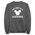 thumbnail image 1 of Men's Mickey & Friends This Family Is in Vacation Mode  Sweatshirt Charcoal Heather Large, 1 of 4