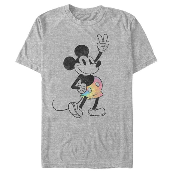 Men's Mickey & Friends Tie-Dye  Graphic Tee Athletic Heather Medium