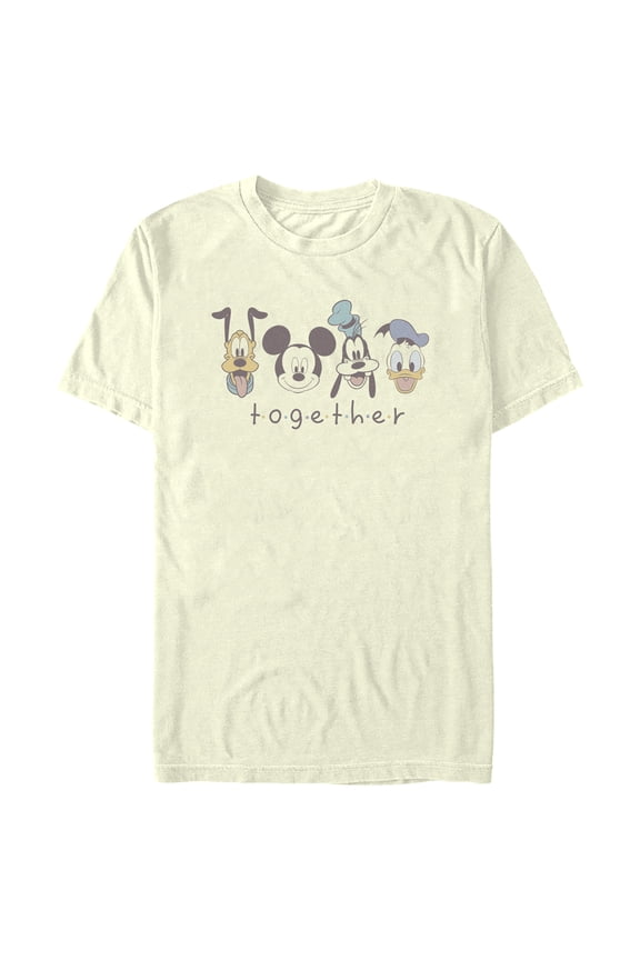 Men's Mickey & Friends Together Original Crew Graphic Tee Beige Large