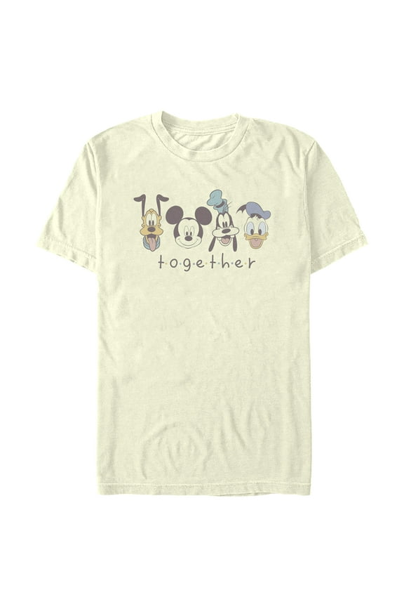Men's Mickey & Friends Together Original Crew Graphic Tee Beige Medium