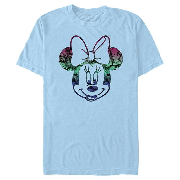 Men's Mickey & Friends Tropical Minnie Graphic Tee Light Blue Large