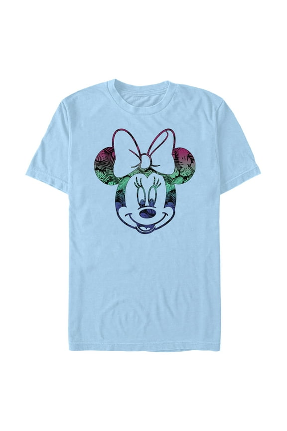 Men's Mickey & Friends Tropical Minnie Graphic Tee Light Blue X Large