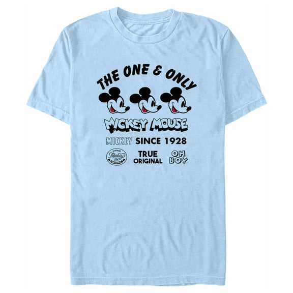 Men's Mickey & Friends True Original Mickey Logos Graphic Tee Light Blue Large