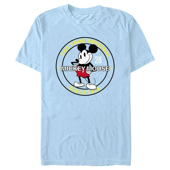 Men's Mickey & Friends True Original Mickey Seal  Graphic Tee Light Blue Small