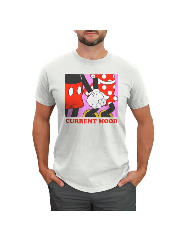 Men's Mickey & Friends Valentine's Day Current Mood Graphic Tee White Medium