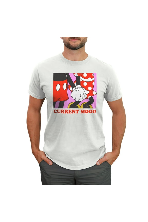 Men's Mickey & Friends Valentine's Day Current Mood Graphic Tee White Medium