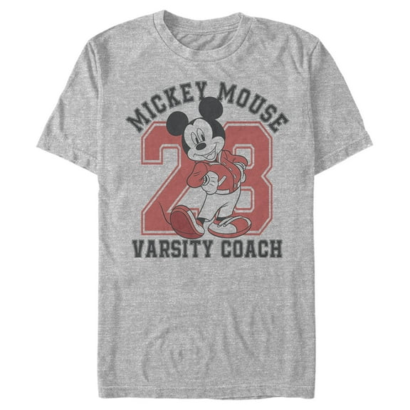 Men's Mickey & Friends Varsity Coach 28 Mickey Graphic Tee Athletic Heather Small