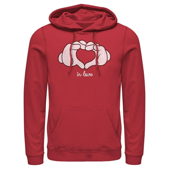 Men's Mickey & Friends White Glove Heart Pull Over Hoodie