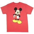 thumbnail image 1 of Men's Mickey Mouse Vintage Black And White Distressed Character T-Shirt - Red, 1 of 10