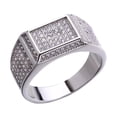thumbnail image 1 of Men's Micro-Inlaid Full Diamond Zircon Wide Version Large Ring, 1 of 1
