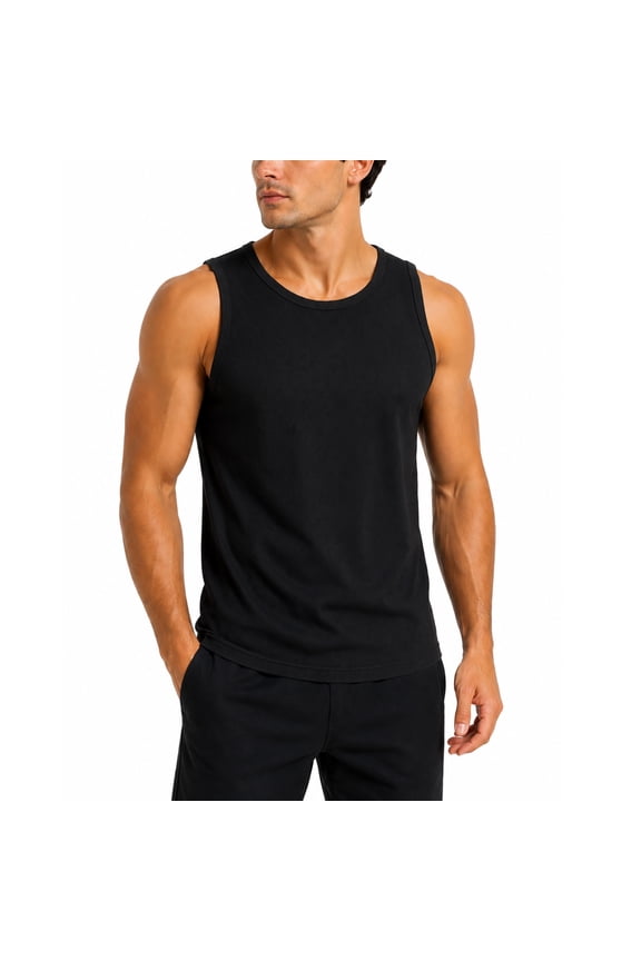 Men's Micro Waffle Knit Heavyweight Sleeveless Tank Top (S-3XL)