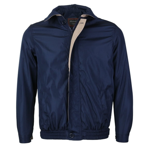 Men's Microfiber Golf Sport Water Resistant Zip Up Windbreaker Jacket BENNY (Navy / Khaki,S)