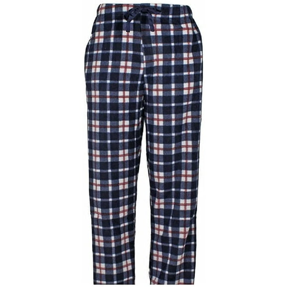 Men's Microfleece Plaid Soft Pajama Pants with Pockets - Comfortable Lounge Bottoms